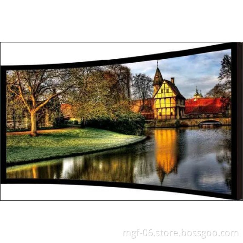 Black velvets 87mm Aluminum frame curved screen/3D Curved fixed frame projector screen